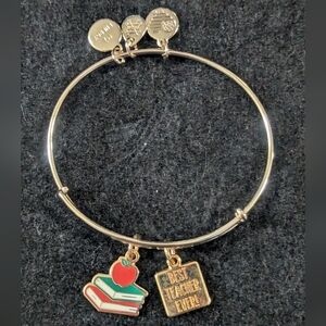 Alex and Ani Gold Bangle with Teacher Charms